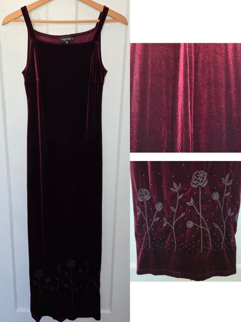 Women's Vtg Y2K Whimsigoth Burgundy Velvet Dress Size‎ S Homecoming Dark Romance